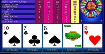 Joker Wheel Poker: Особые карты