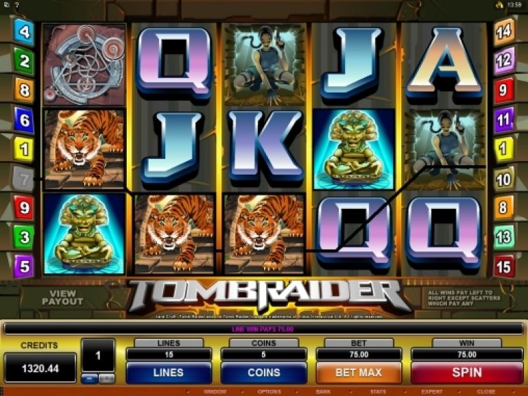 Скриншот игрового автомата Lara Croft: Tomb Raider (Лара Крофт: Расхитительница гробниц) от Microgaming